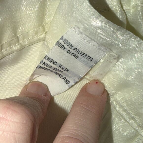 Vintage Ivory Beaded Organza Skirt Butterfly Embroidery Appliqué Midi M/L 90s - Picture 8 of 11